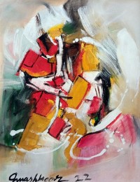 Mashkoor Raza, 12 x 16 Inch, Oil on Canvas, Abstract Painting, AC-MR-709